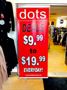 In-store banner signage