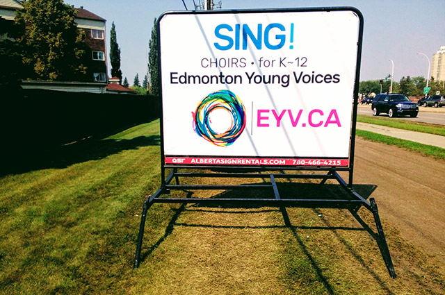 Non-profit signage in Edmonton