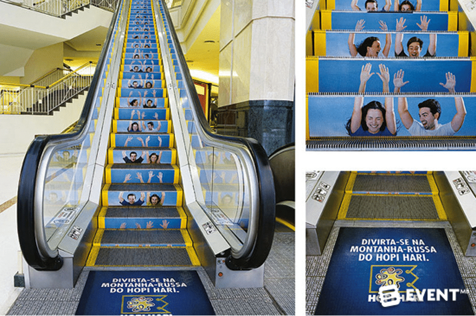 Use every opportunity to connect with your customers - even the escalator