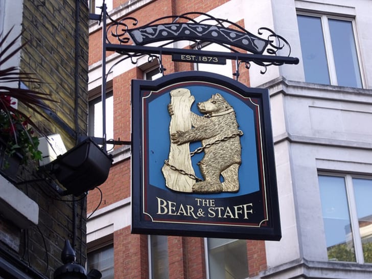 Bear and Staff Pub sign UK