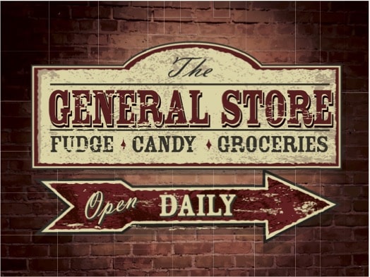 Vintage sign for a general store